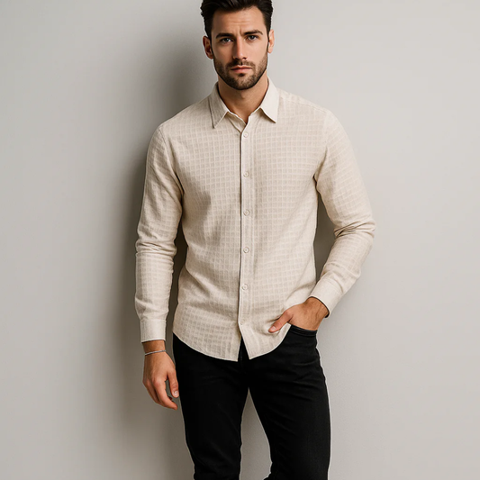 Camisa Jacquard con relieve geométrico Bobois B55315