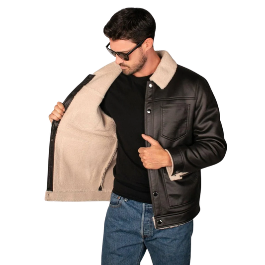 Chamarra gamuza cuello de sherpa Greenlander Gam7284