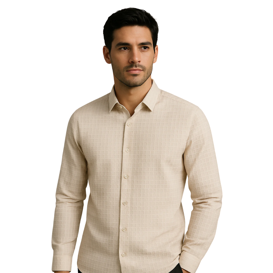 Camisa Jacquard con relieve geométrico Bobois B55315