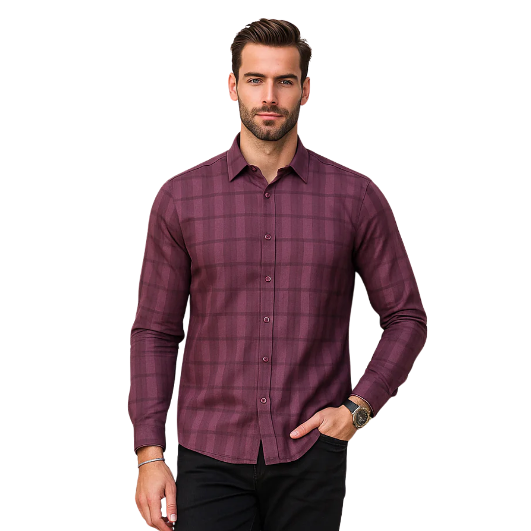 Camisa Dobby a cuadros en relieveo Bobois B55316