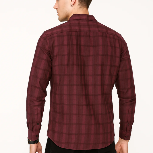 Camisa Dobby a cuadros en relieveo Bobois B55316