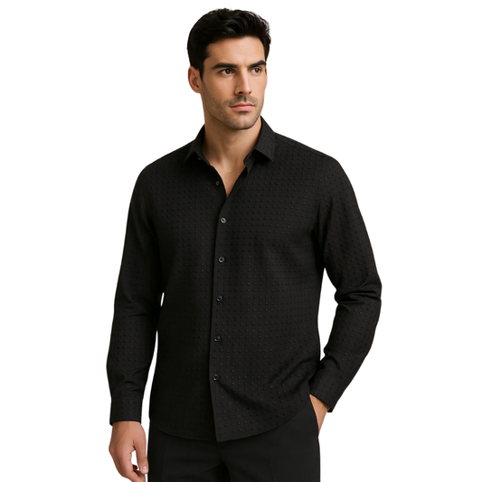 Camisa Jacquard con relieve geométrico Bobois B55317