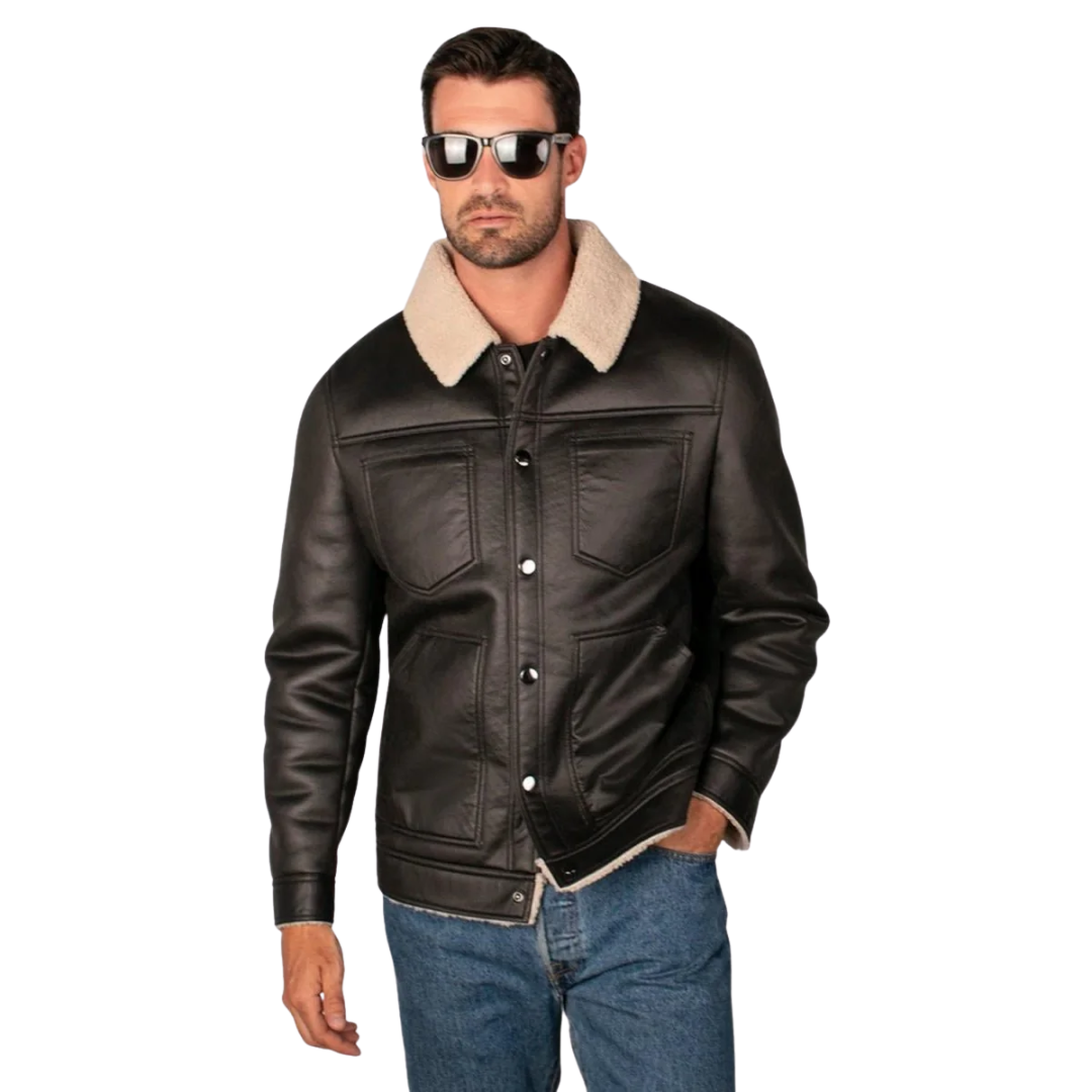 Chamarra gamuza cuello de sherpa Greenlander Gam7284