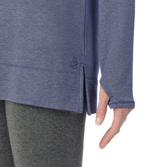 Túnica de manga larga con cuello drapeado ultra cómoda Cuddl Duds